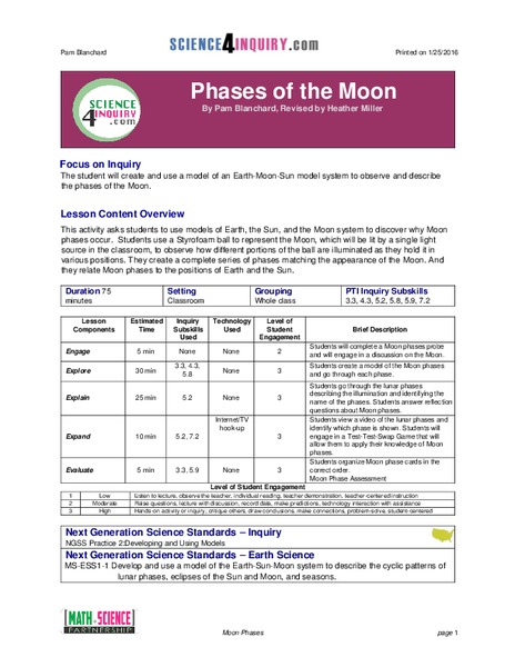 Phases of the Moon Lesson Plan