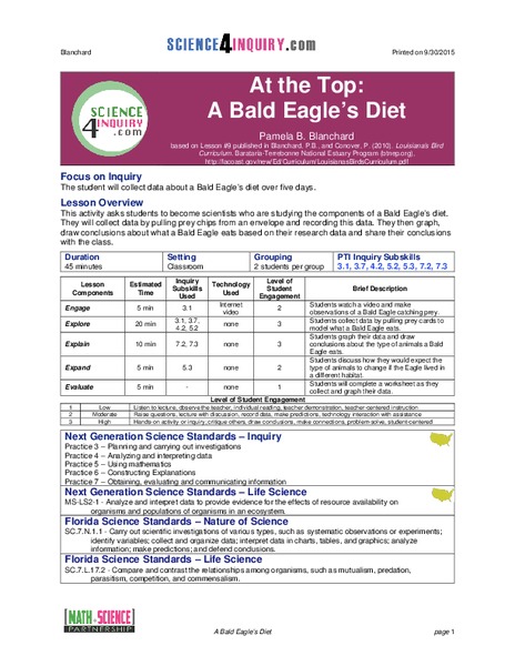 At the Top: A Bald Eagle's Diet Lesson Plan