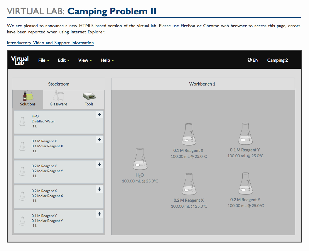 Virtual Lab: Camping Problem II Interactive