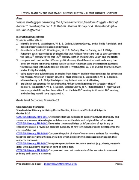 Strategizing for Freedom Lesson Plan