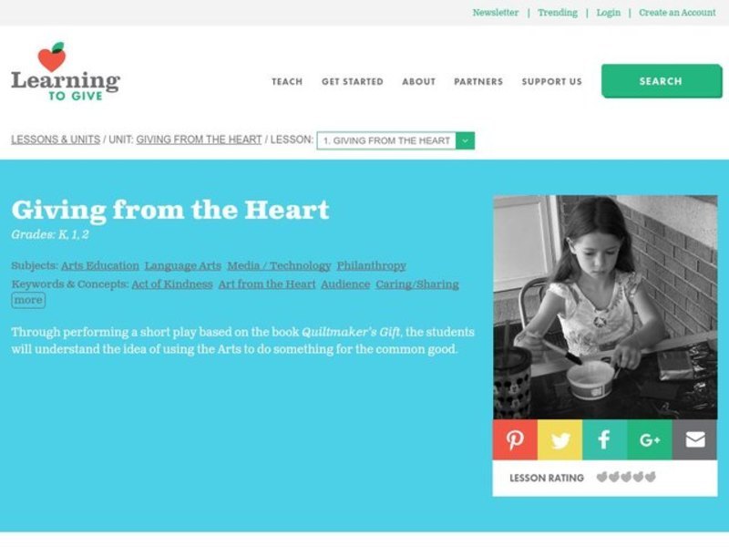 Giving From the Heart: Art From the Heart Lesson Plan