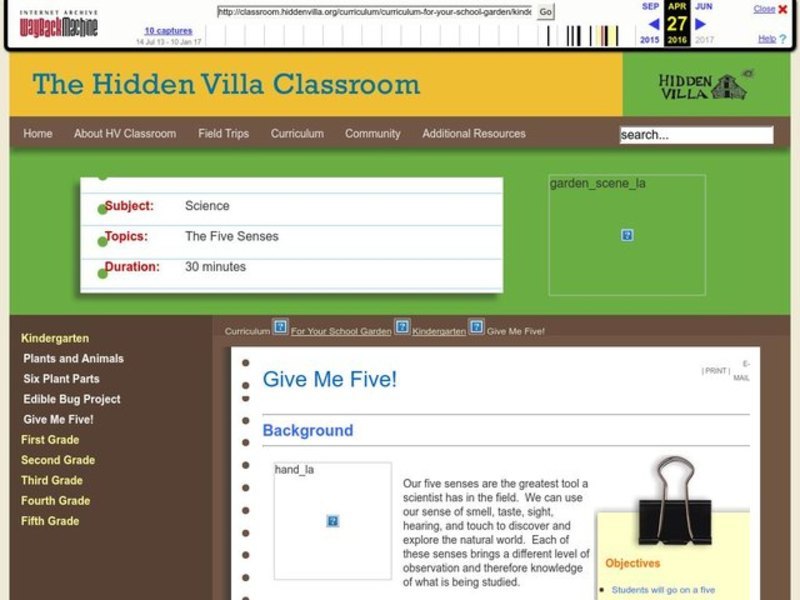 Give Me Five! Lesson Plan