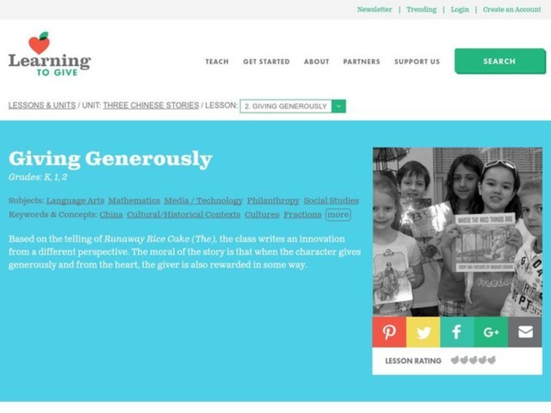 Giving Generously Lesson Plan