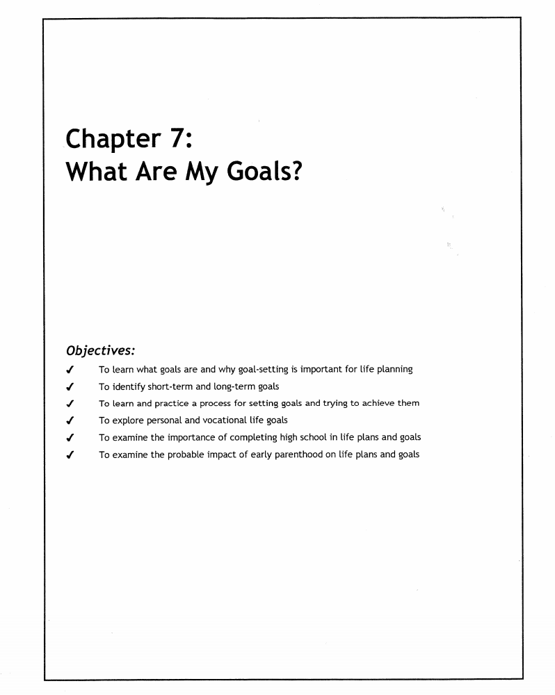 What Are My Goals? Lesson Plan
