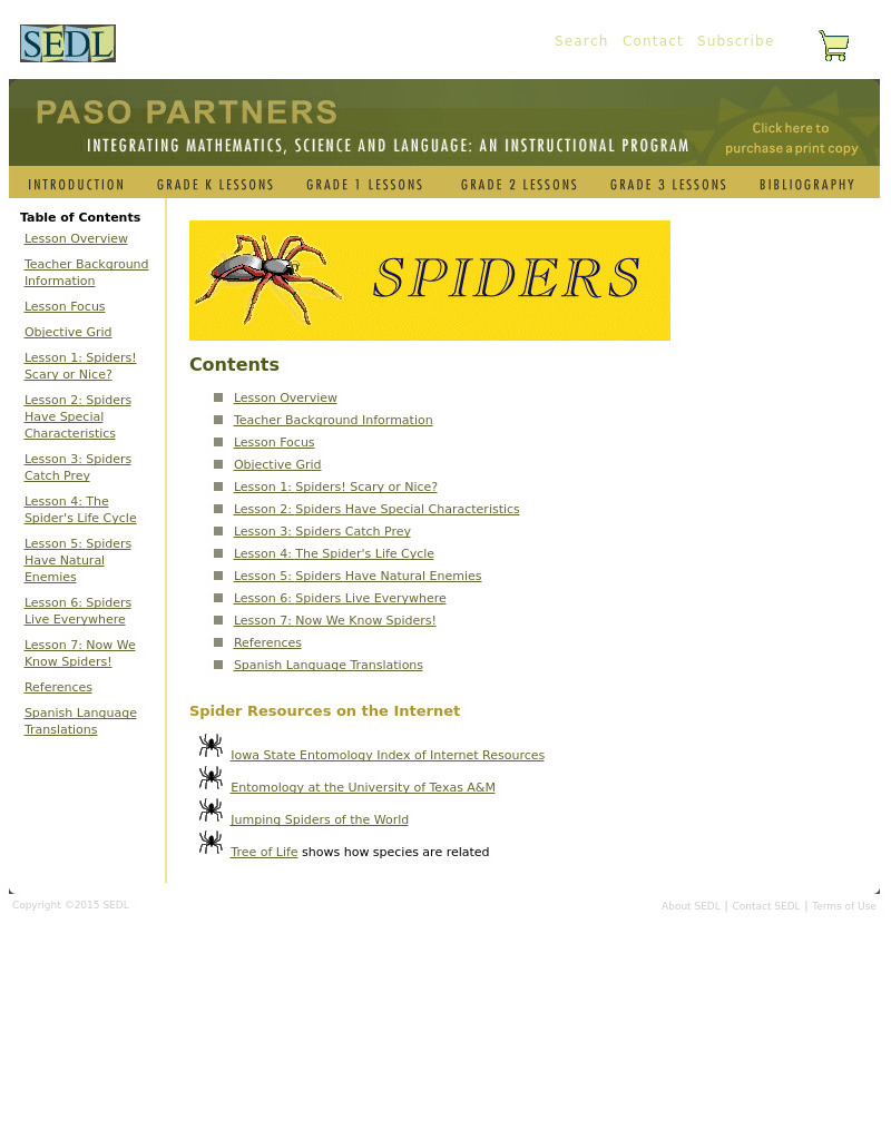 Spiders Paso Partners Lesson Plan