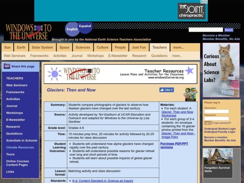 Glaciers: Then and Now Lesson Plan