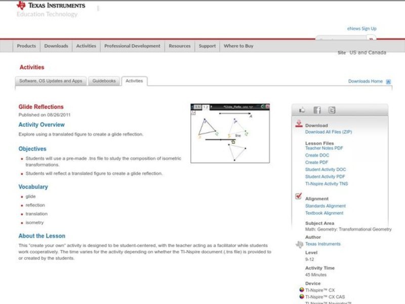 Glide Reflections Lesson Plan