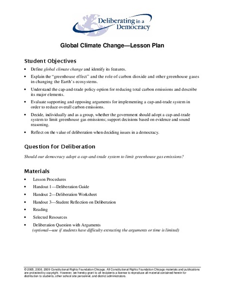 Global Climate Change Lesson Plan