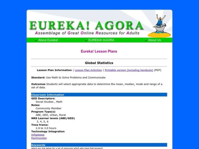 Global Statistics Lesson Plan
