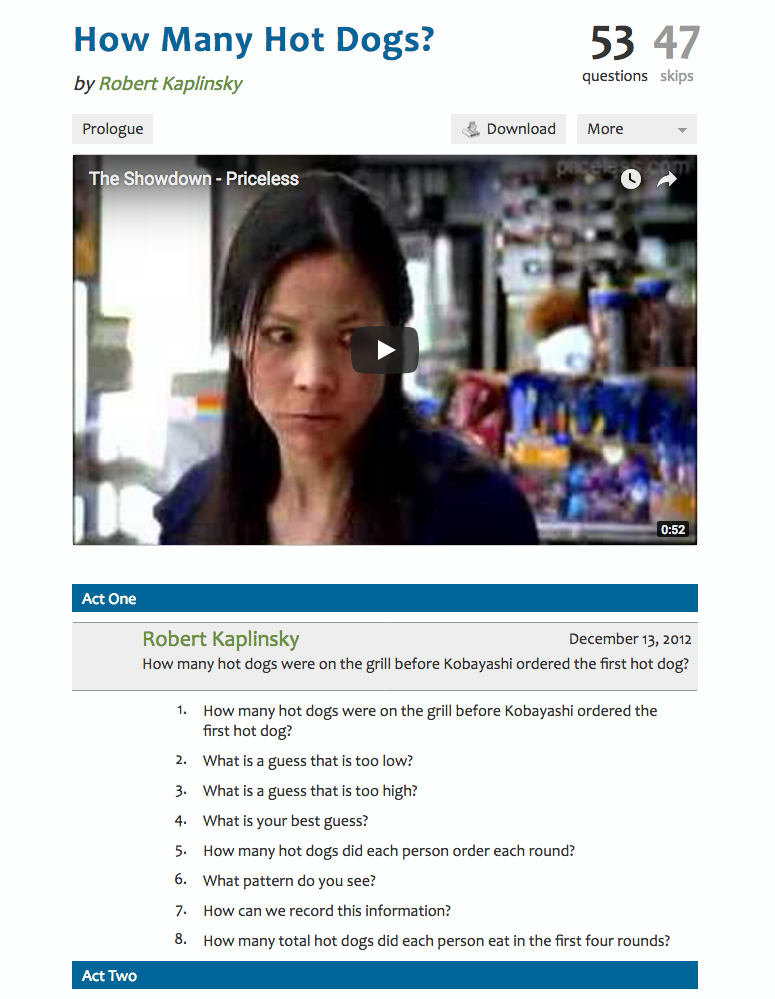 How Many Hot Dogs? Activity