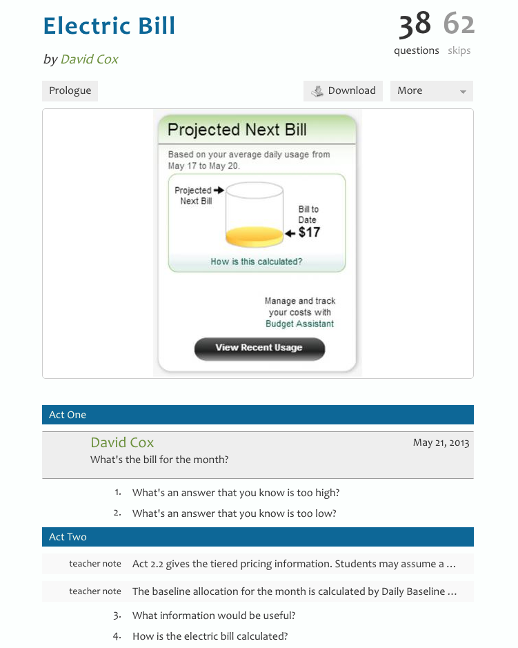 Electric Bill Activity