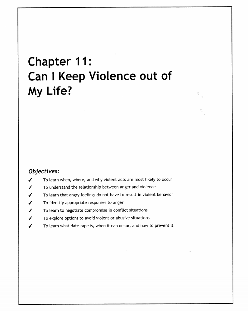 Can I Keep Violence out of My Life? Lesson Plan
