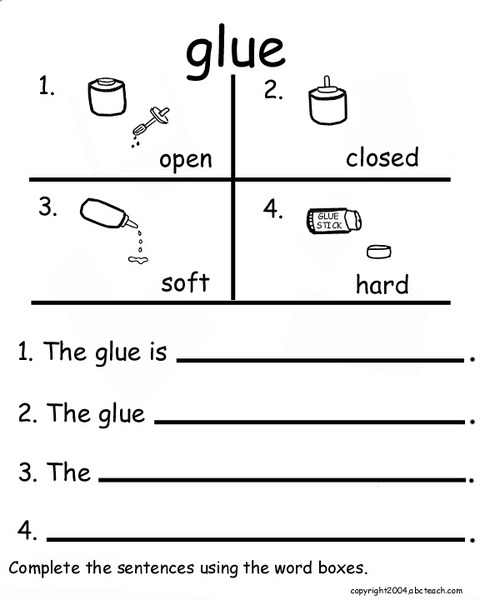 Glue Worksheet