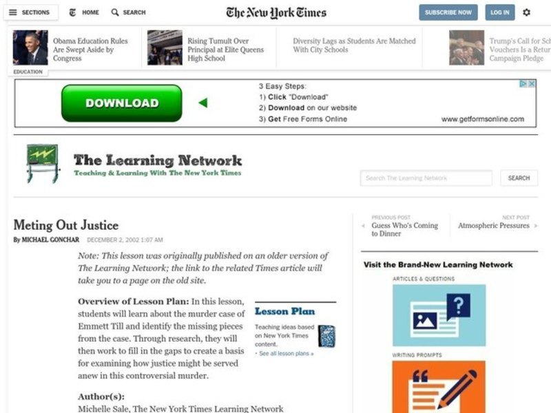 Meting Out Justice Lesson Plan