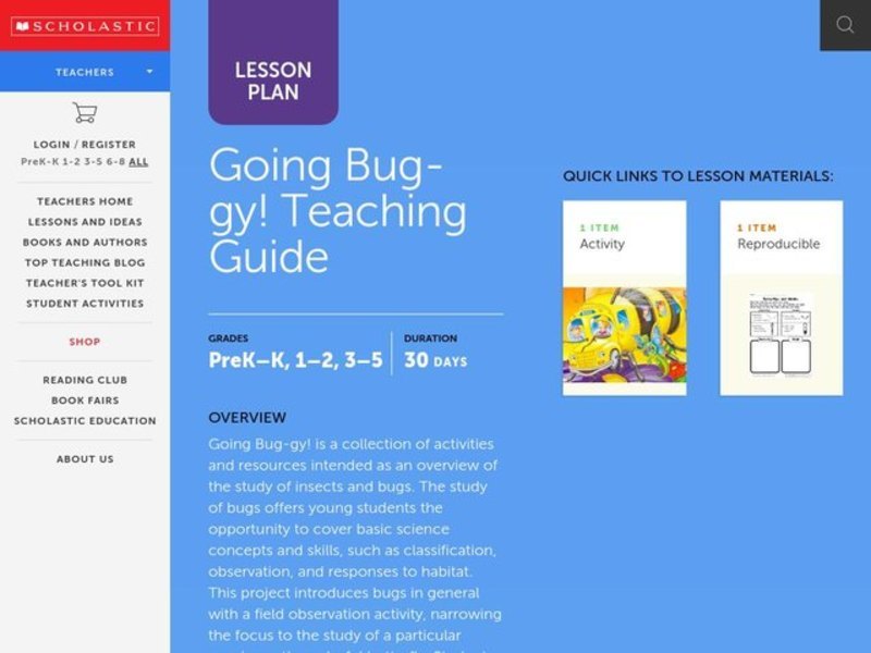 Going Buggy! Lesson Plan