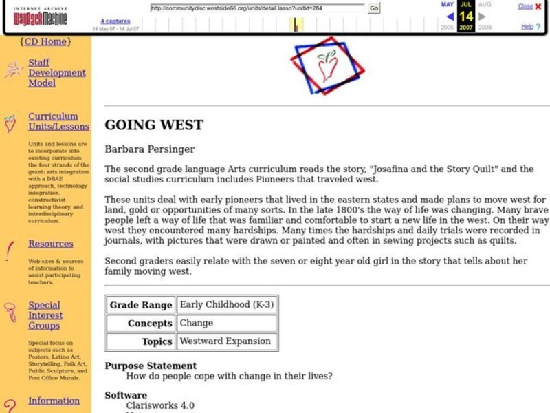 Going West Lesson Plan