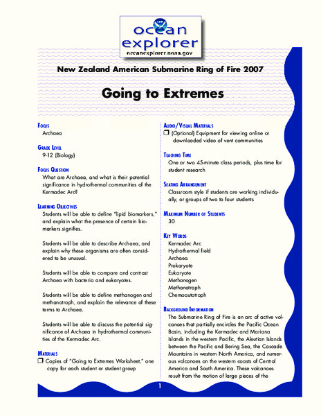 Going to Extremes Lesson Plan