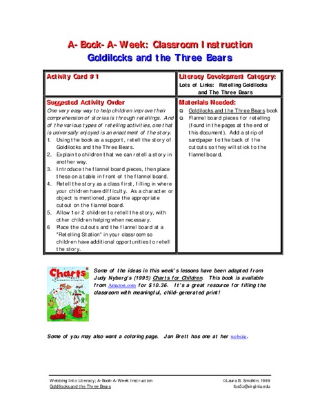 Goldilocks and the Three Bears Lesson Plan