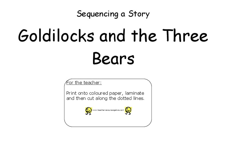 Goldilocks and the Three Bears Worksheet