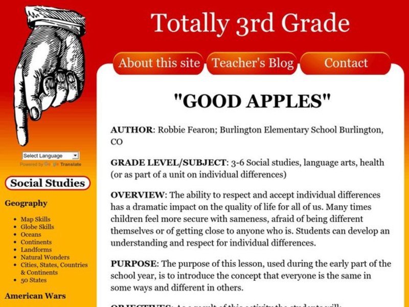 GOOD APPLES Lesson Plan