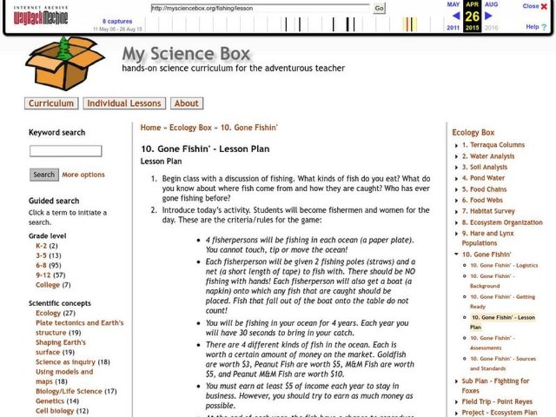 Gone Fishin' Lesson Plan