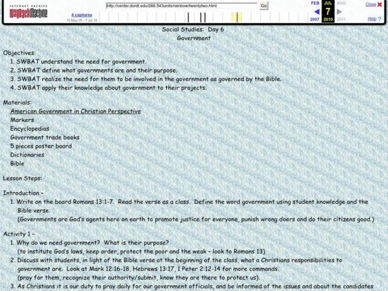 Government Lesson Plan