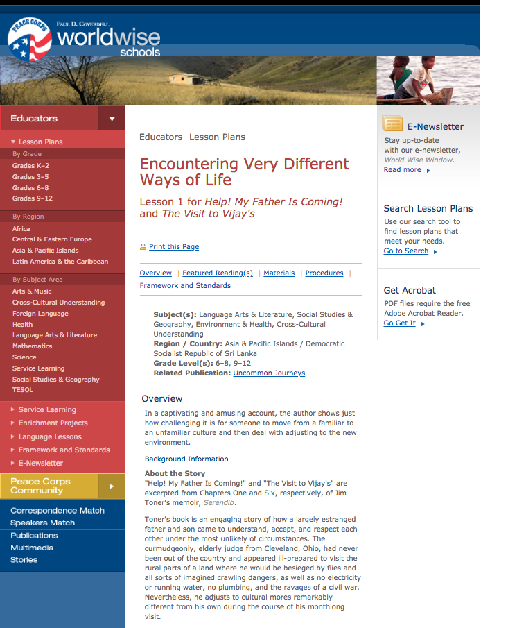 Encountering Very Different Ways of Life Lesson Plan