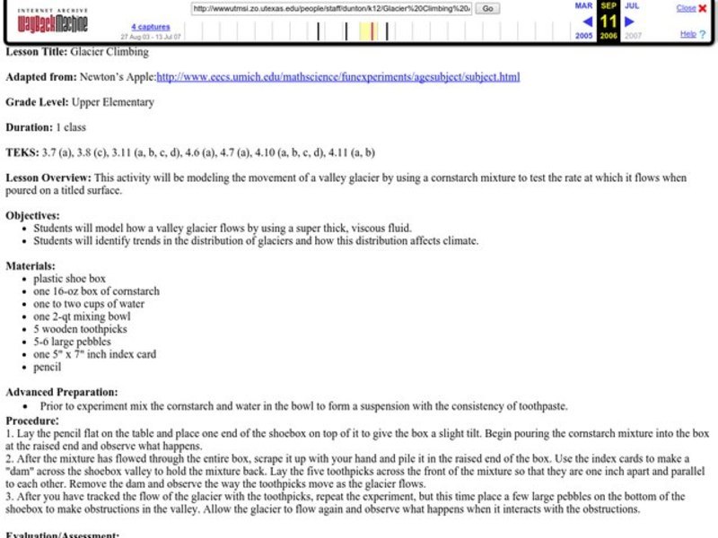 Glacier Climbing Lesson Plan