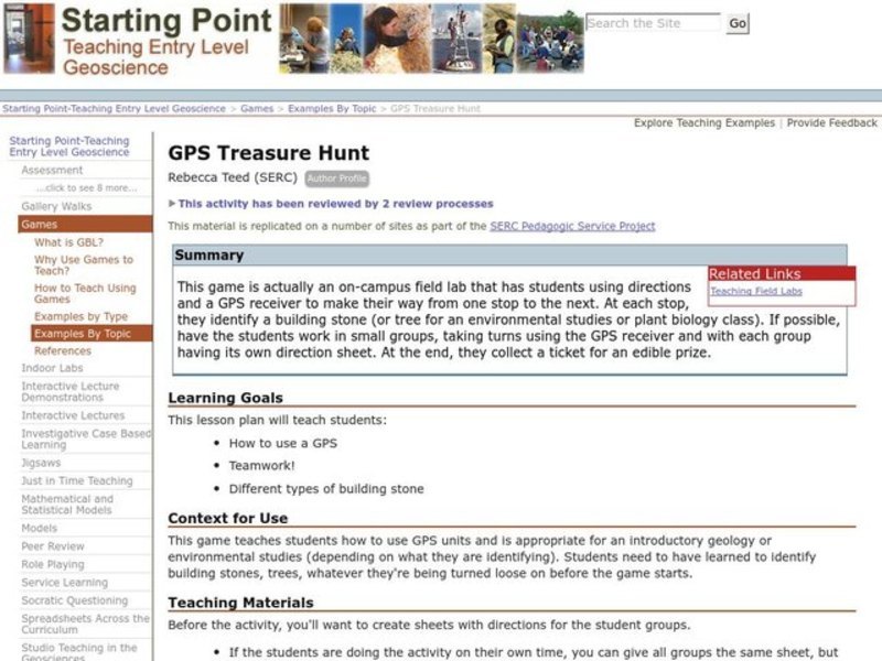 GPS Treasure Hunt Lesson Plan