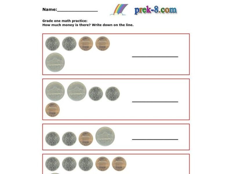 Grade 1 Math Practice Worksheet