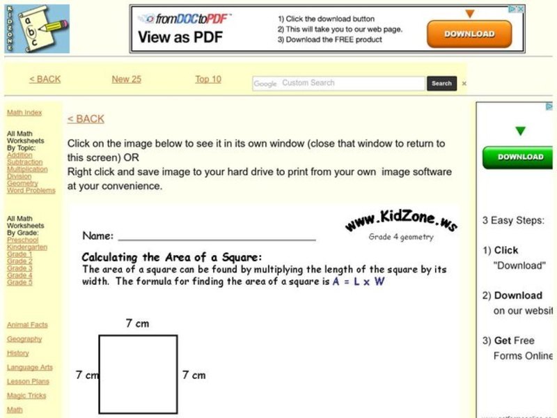 Grade 4 Geometry Worksheet