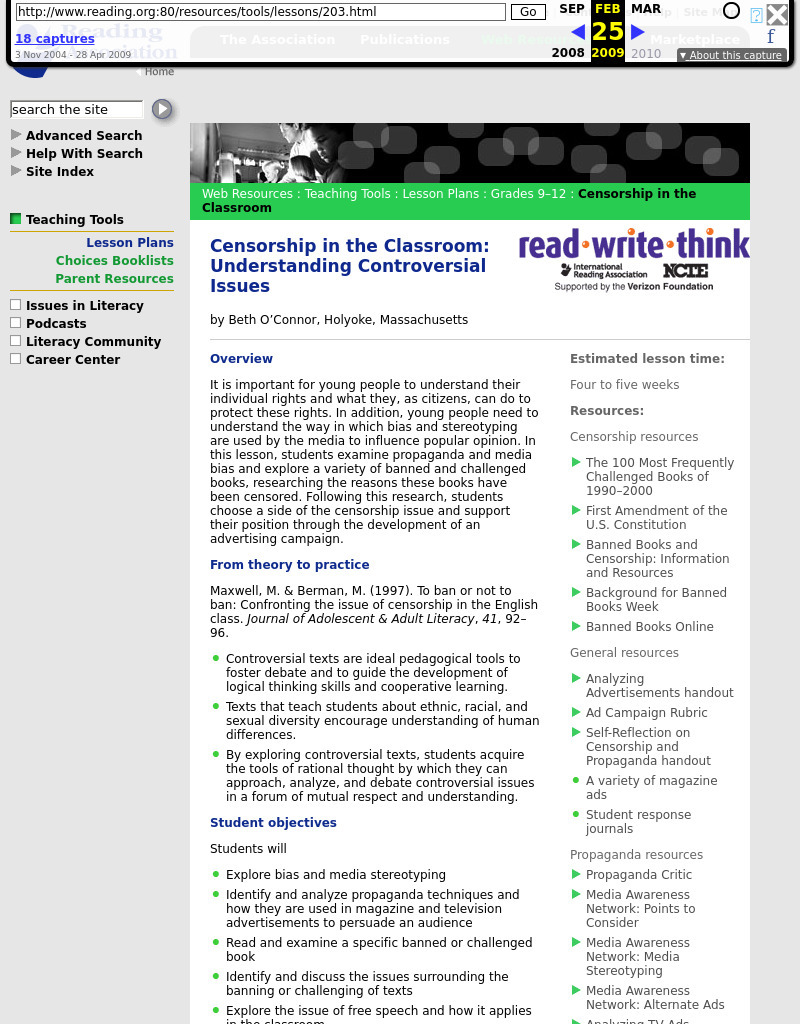 Censorship in the Classroom: Understanding Controversial Issues Lesson Plan
