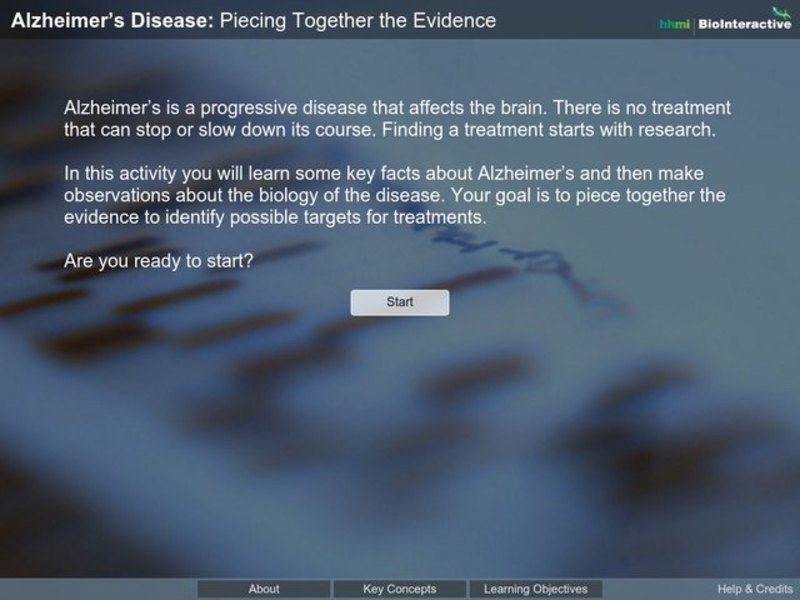 Alzheimer’s Disease: Piecing Together the Evidence Interactive
