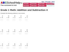 Grade One Addition Worksheet