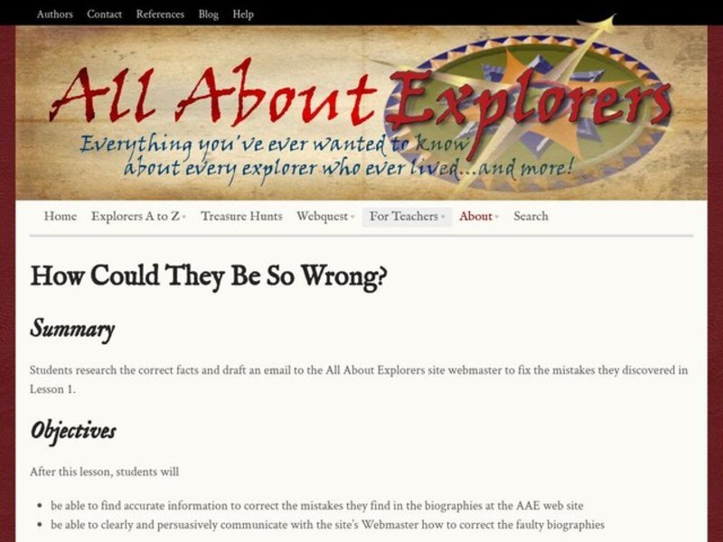 How Could They Be so Wrong? Lesson Plan