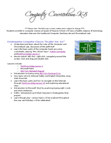 Computer Curriculum Unit Plan