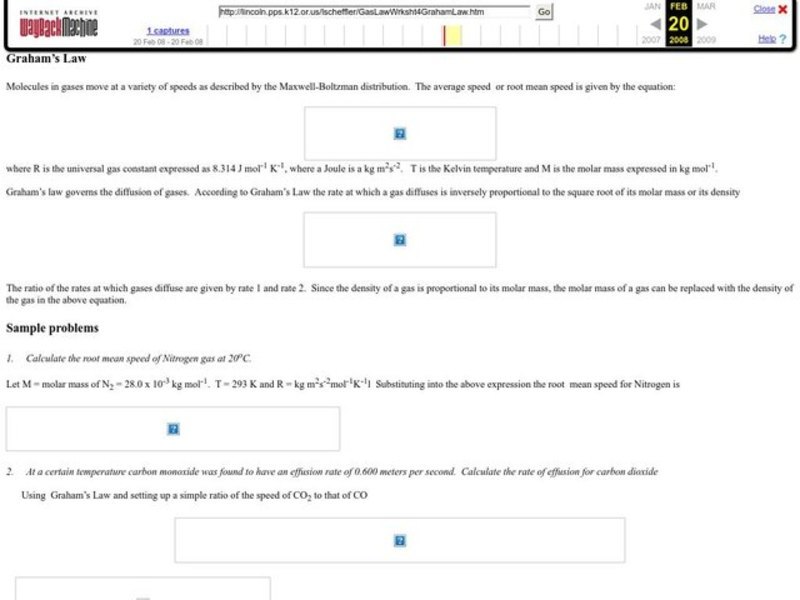 Graham's Law Worksheet
