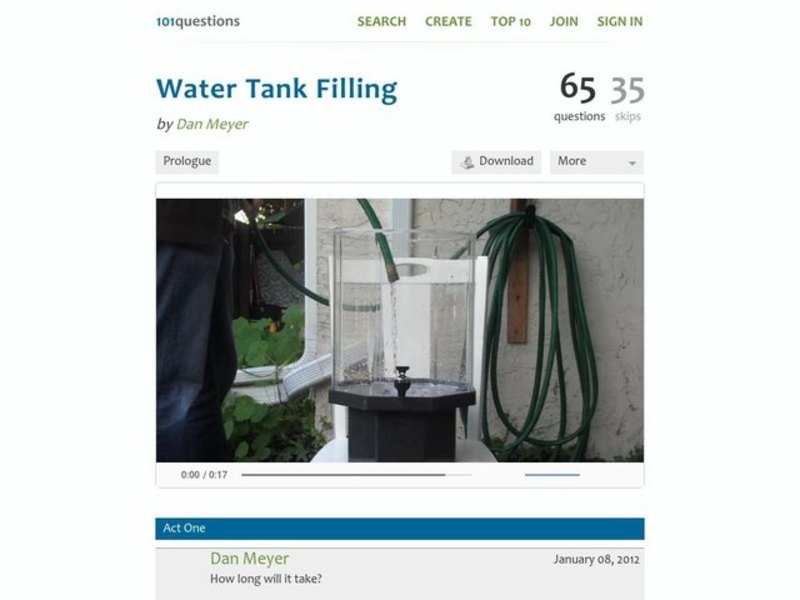 Water Tank Filling Activity