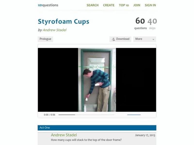 Styrofoam Cups Activity
