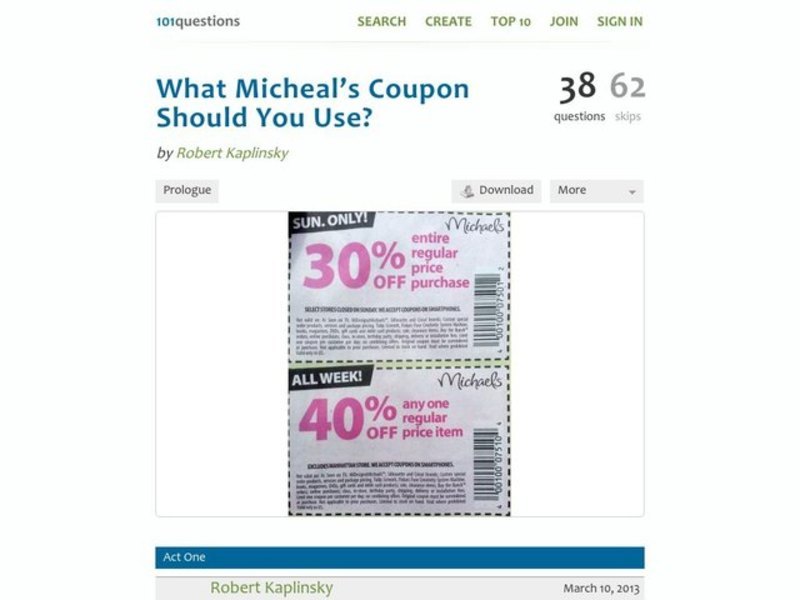 What Micheal’s Coupon Should You Use? Activity