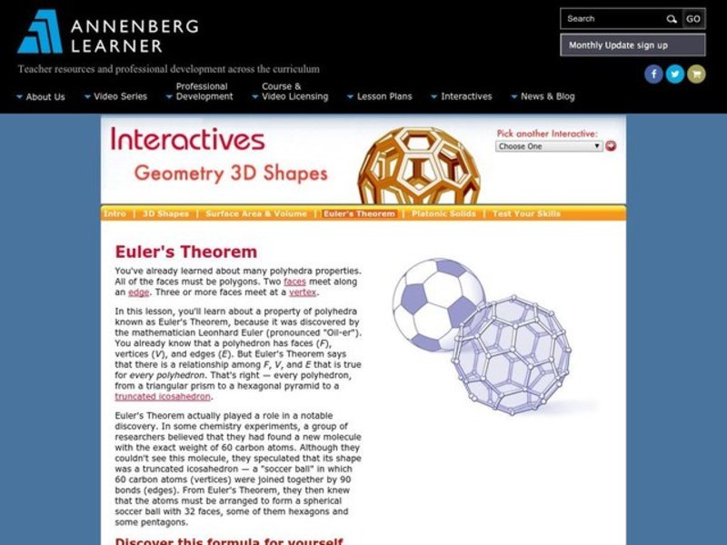 Geometry 3D Shapes: Euler's Theorem Interactive