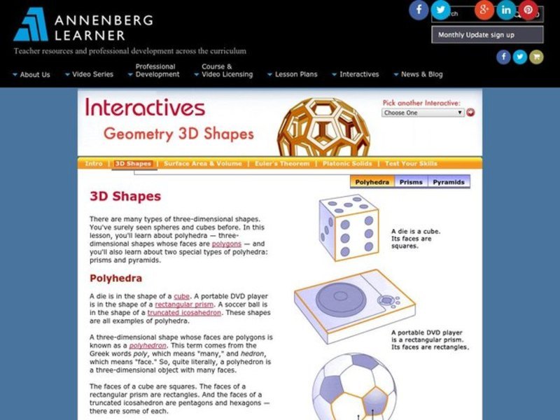 Geometry 3D Shapes: 3D Shapes Interactive