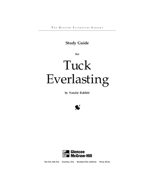 Study Guide for Tuck Everlasting Unit Plan