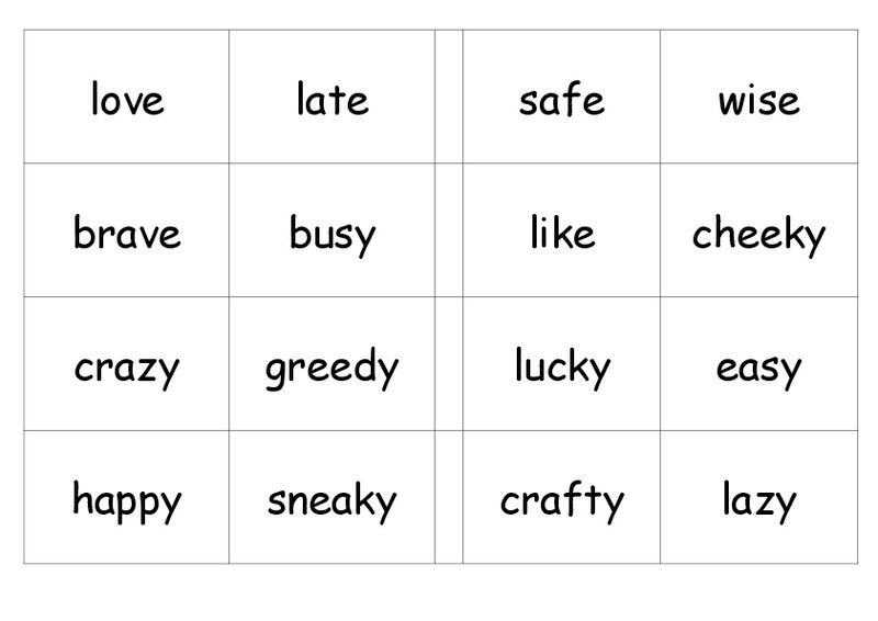 Grammar Bingo Worksheet