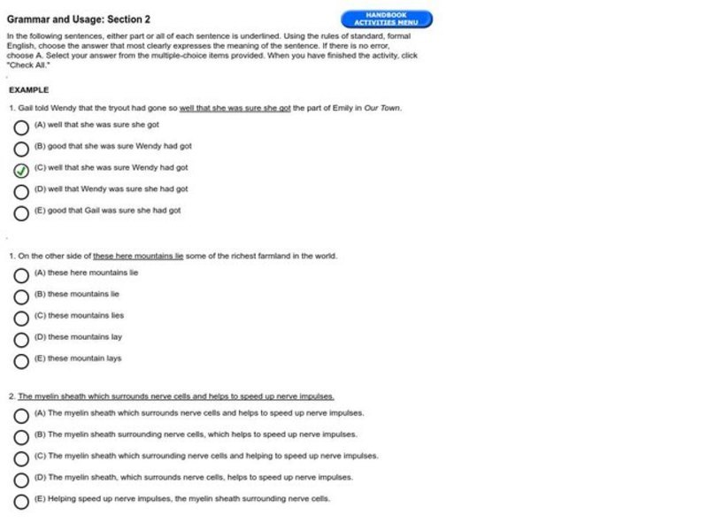 Grammar and Usage: Section 2, #4 Interactive