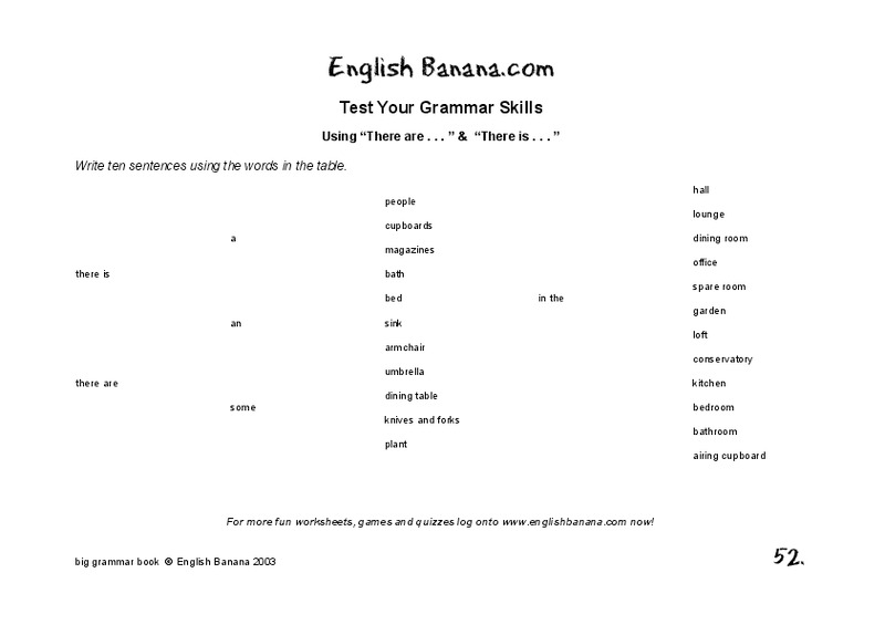 Grammar Skills Worksheet