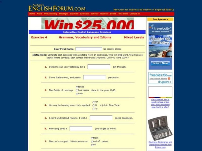 Grammar, Vocabulary, and Idioms Interactive