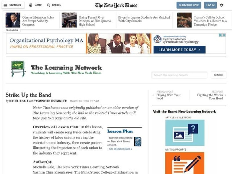 Strike Up the Band Lesson Plan