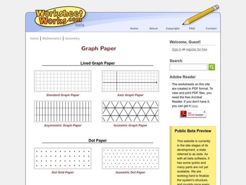Graph Paper Worksheet