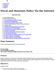 Fiscal and Monetary Policy Via the Internet Lesson Plan
